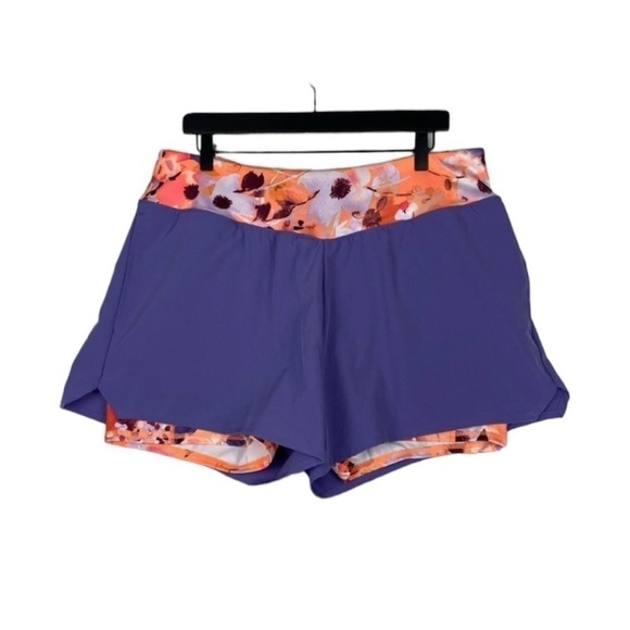 Tek Gear Size Medium Purple Athletic Activewear Shorts with Attached Spandex - Picture 2 of 6